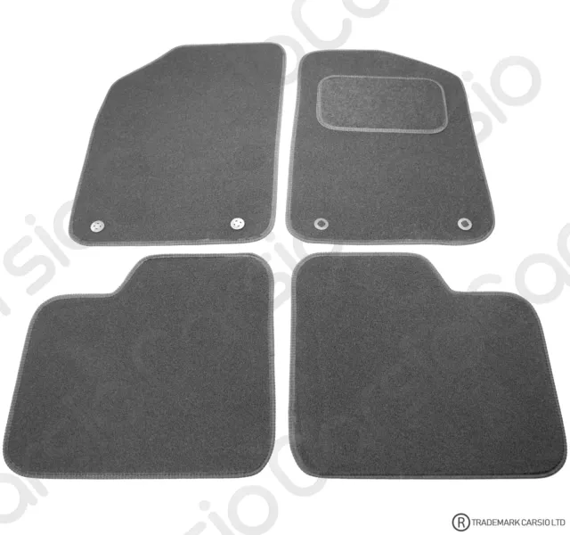 for Fiat 500 2012 Onwards Tailored Black Car Floor Mats Carpets 4pc with Clips