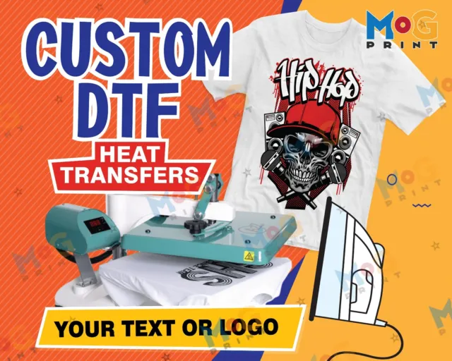 CUSTOM HEAT TRANSFERS, Ready To Press DIY Iron on T-shirt