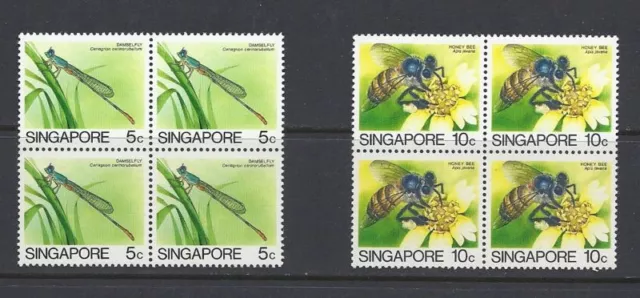 Singapur 1986 'Selten' Redrawn Insekten Blks / 4 VF MNH