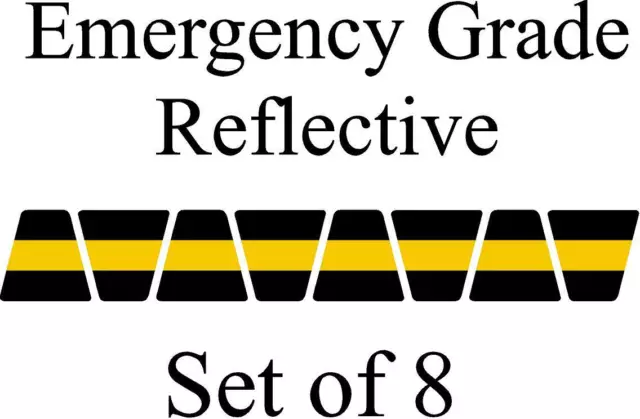 Black w/ Yellow Stripe HELMET TETS TETRAHEDRONS HELMET STICKER  EMT REFLECTIVE