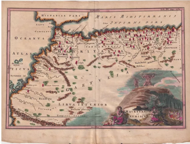 1701, Mauritania e Numidia incisione su rame, dal Cellario Cellarius