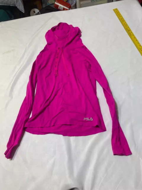 Fila Large Women Pink Hoodie Crew Neck