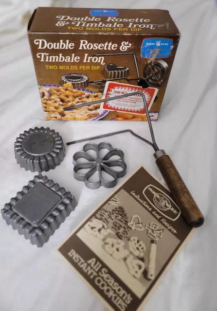 NORDIC WARE Double Rosette and Timbale Iron 4 Pc Never Used NEW