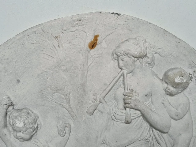 Plaque Murale En Bronze Massif Antique - Scène Figurative Avec Animaux - Années 1800 - Occasion
