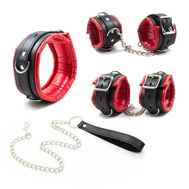Kit De Menottes BDSM - Poignets Et Chevilles, Nylon Noir, Pour Jeux D'immobilisation Et Bondage