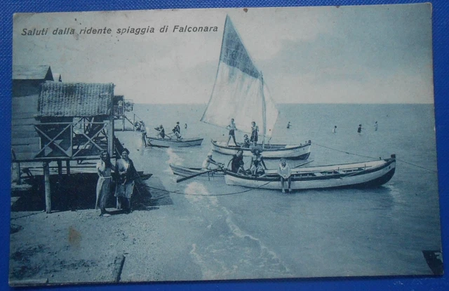 cartolina Falconara saluti dalla ridente spiaggia 