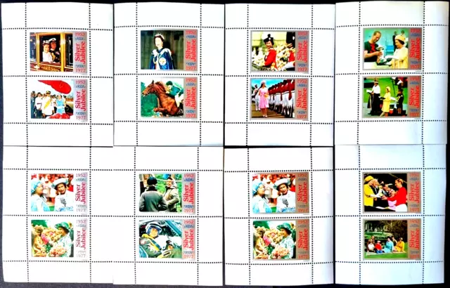 Commonwealth 1952-1977 Mnh Miniature Sheets Of The Queen Silver Jubilee Stamps