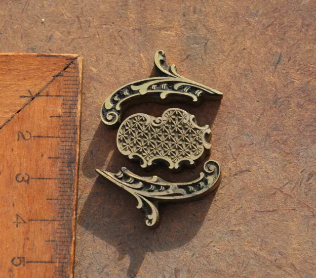 3x brass ornament bookbinding Art Nouveau gilding bookbinder embossing leather