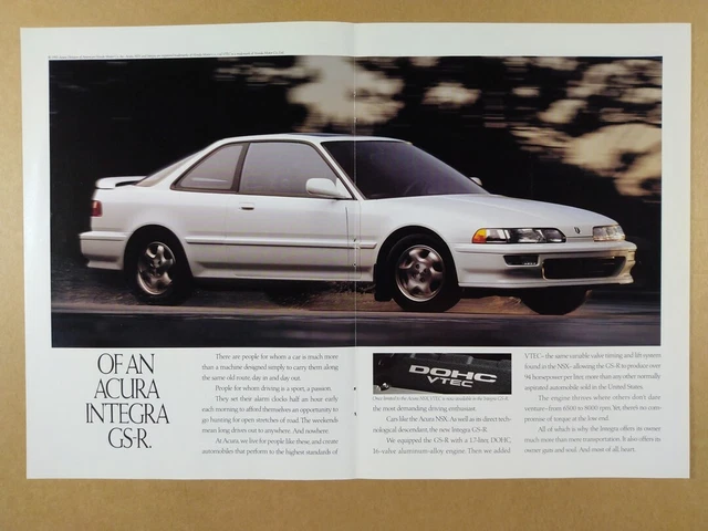 1992 Acura Integra GS-R vintage print Ad