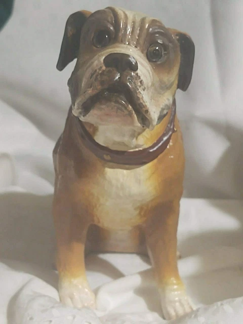 VTG Resin Figurine Katherine's Collection Bull Boxer DOG Retired Glass Eyes