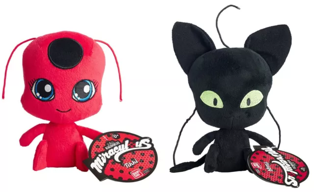 MIRACULOUS : TALES of Ladybug & Cat Noir ~ ENSEMBLE PELUCHE TIKKI & PLAGG ~  Bandai EUR 188,24 - PicClick FR