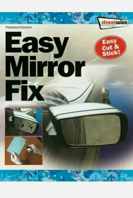 CAR WING DOOR MIRROR REPAIR KIT STICK ON  EASY MIRROR FIX 8"x5" SELF-ADHESIVE 2