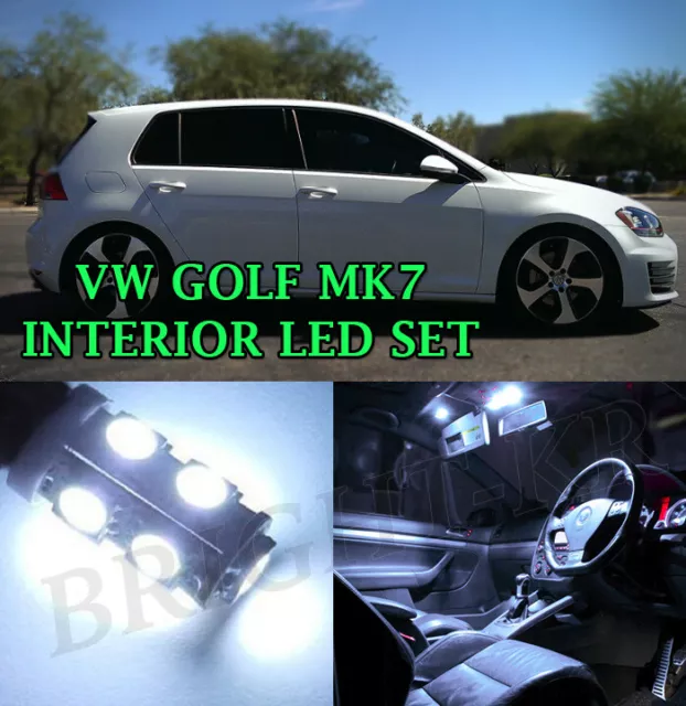 For Vw Golf Mk7 2013+ Error Free White Interior Complete Led Bulbs Light Set