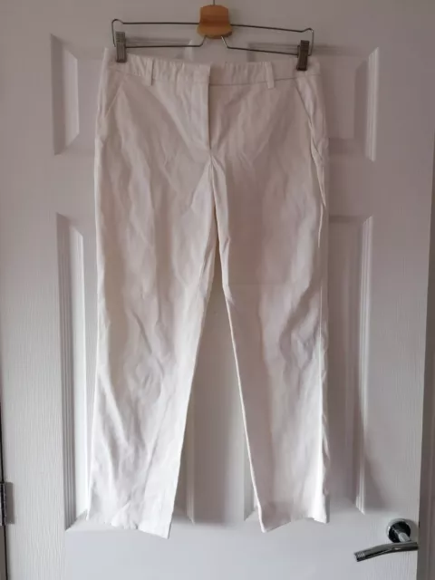 Emilio Pucci Size UK 10 White Straight Slim Jeans Trousers Chinos G1