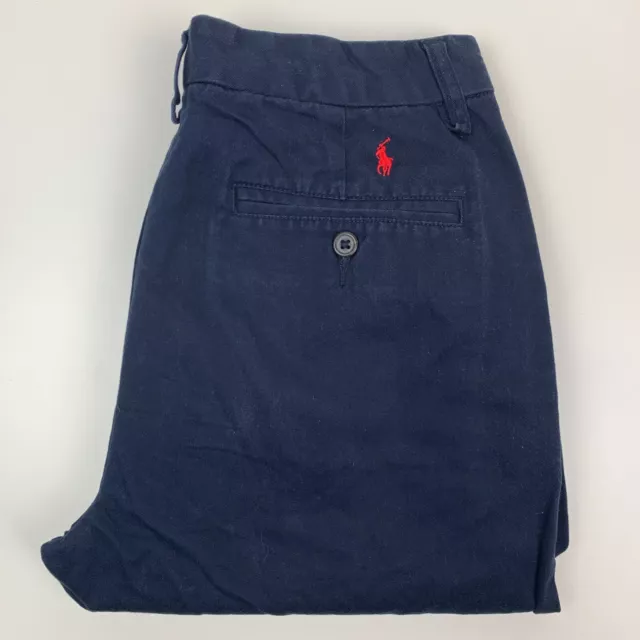 POLO Ralph Lauren Navy Cotton Chino Trousers Size Boy's 16 W28 L29.5