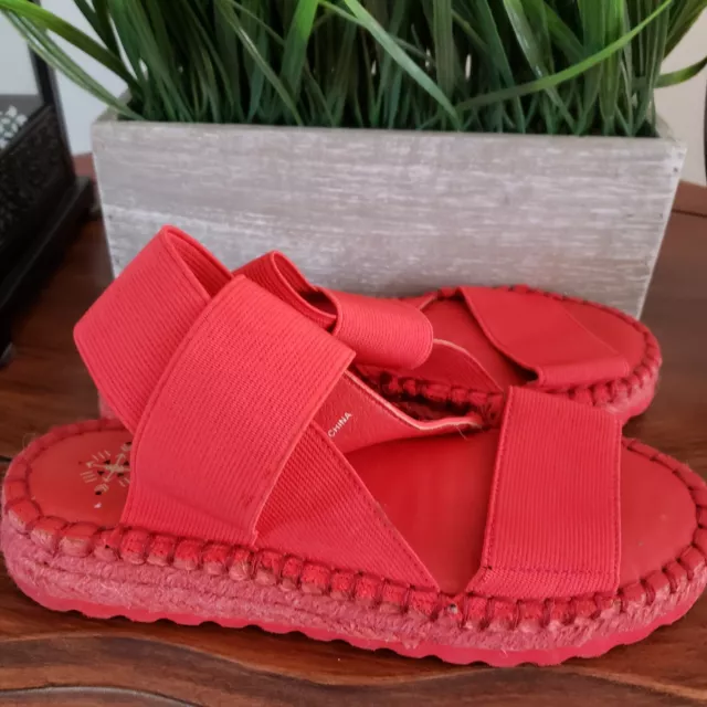 Free People Margot Flame Red Vegan Sandal Womens Size 6