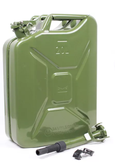 Jerrycan Bidon de Combustible Réservoir Diesel 20 L Métal Bec Verseur Support