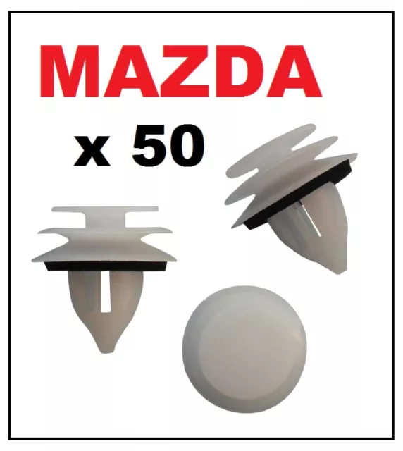 50 x MAZDA Door Card Interior Trim Panel Retainer Clip Fastener with Washer