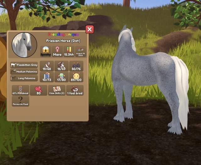 WILD HORSE ISLANDS Roblox Stunning Breeding Unique Fleabitten Gray