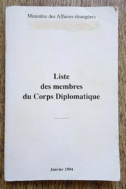 Liste des membres du corps diplomatique -1994 Ministère des affaires étrangères.