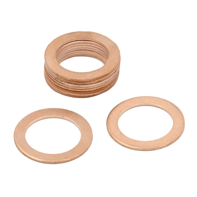 10 pz. Anello guarnizione motore auto dischi piatti a calzatura 16 mm diametro interno rame