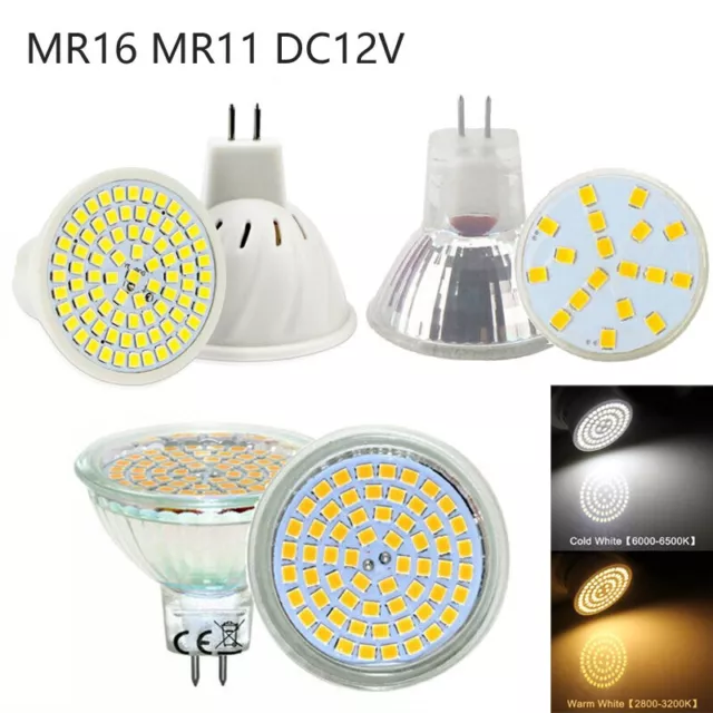 MR16 LED MR11 ampoules 3W 5W 7W 10W  spots encastrables lampe verre 12V GU5.3