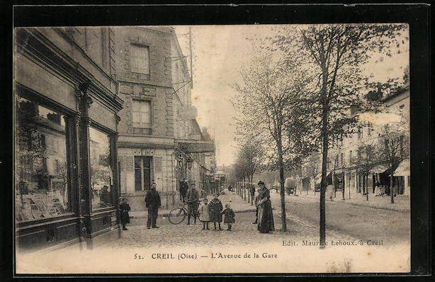 CPA Creil, L´Avenue de la Gare