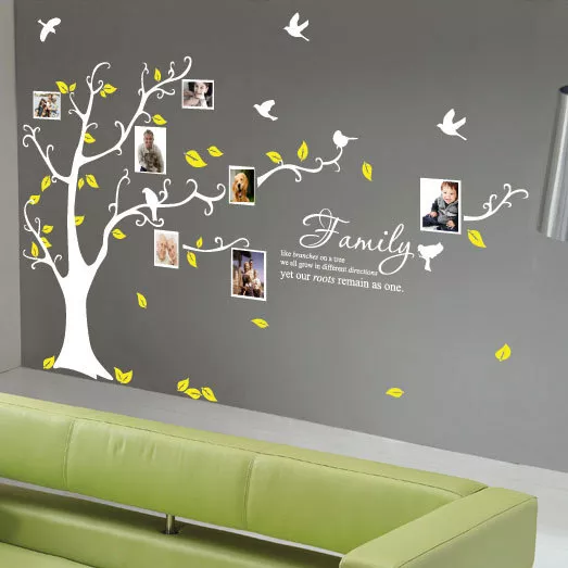 Family Photo Tree Bird Wall Stickers Wall Decals Wall Quotes Stickers