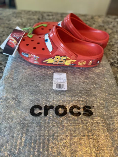 DISNEY PIXAR LIGHTNING McQueen Light Up Crocs Adult Size 11M