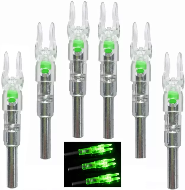 6PCS Led Lighted Nocks for Arrows with .244"/6.2mm Inside Diameter for Hunting