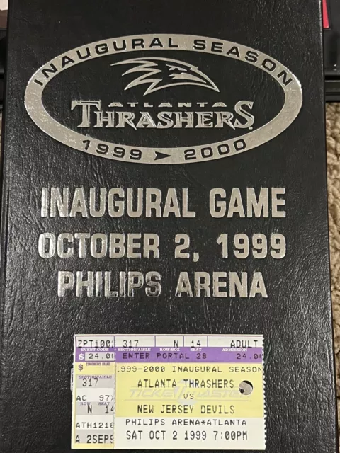 NHL Atlanta Thrashers Inaugural Game Ticket With Stub Box First Game