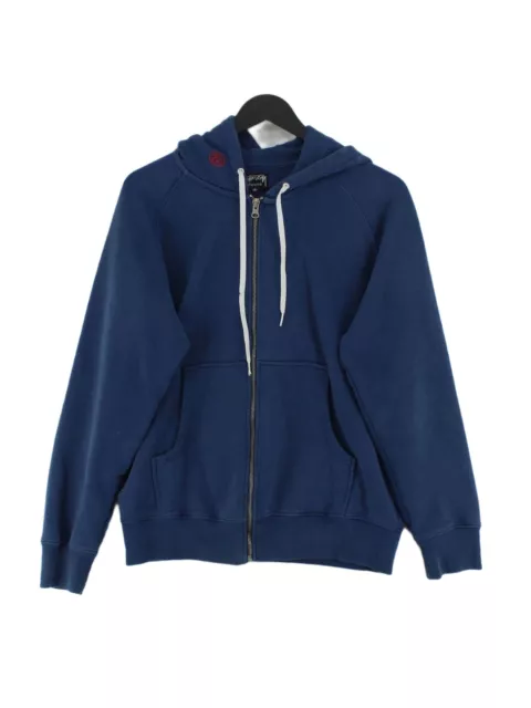Felpa con cappuccio uomo Stussy M blu 100% cotone pullover