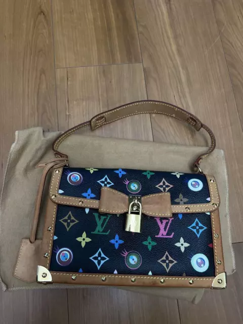 Louis Vuitton I Love Monogram Multicolor Pochette Takashi Murakami Auth