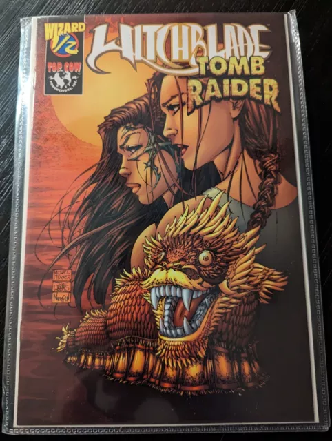Witchblade Tomb Raider Comic  #1/2 Wizard Top Cow  W/Coa Vf/Nm