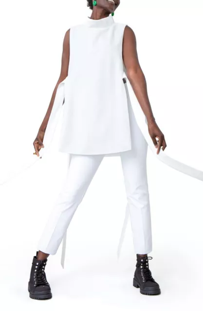 SPANX Women White On The Go Slim Straight Ankle Pants Size L NWT