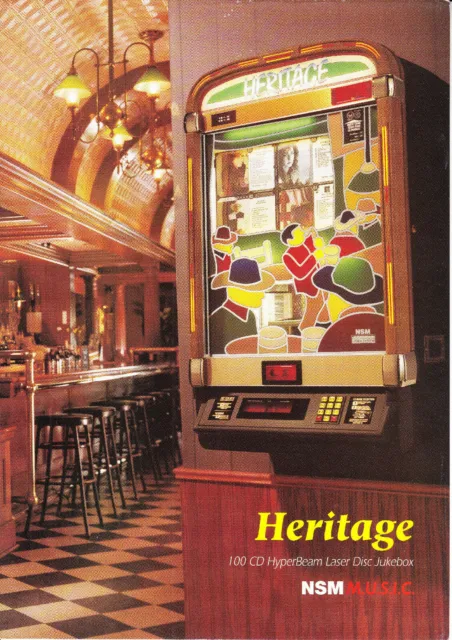 N.S.M. NSM Heritage Wall 1995 CD juke box jukebox Flyer Brochure BRAND NEW