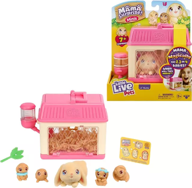 Little Live Pets Mama Surprise Minis Feed And Nurture a Lil Bunny Surprises Set