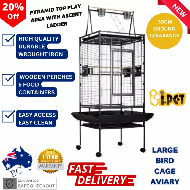 Large Bird Cage Pet Parrot Aviary Budgie Cages Extra Large 173cm Lockable Wheels