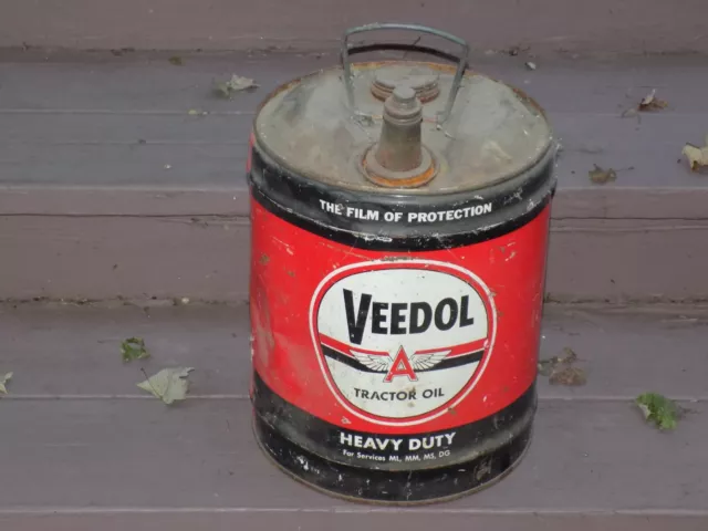 Vintage Veedol 5 Gallon Tractor Oil Empty Can