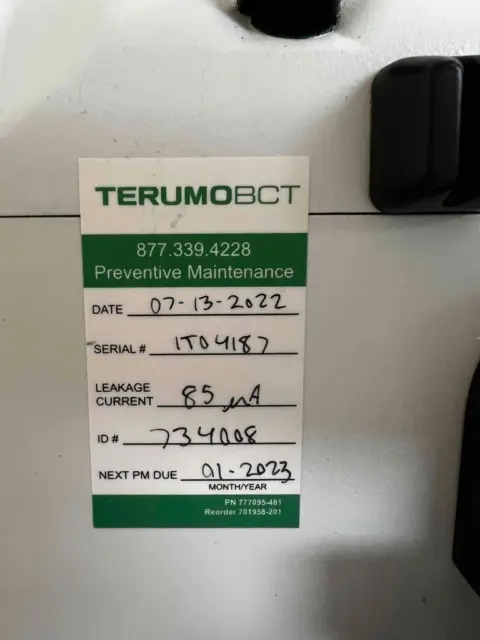 Caridian BCT Trima Accel Automated Blood Collection System Terumo BCT Apheresis 3