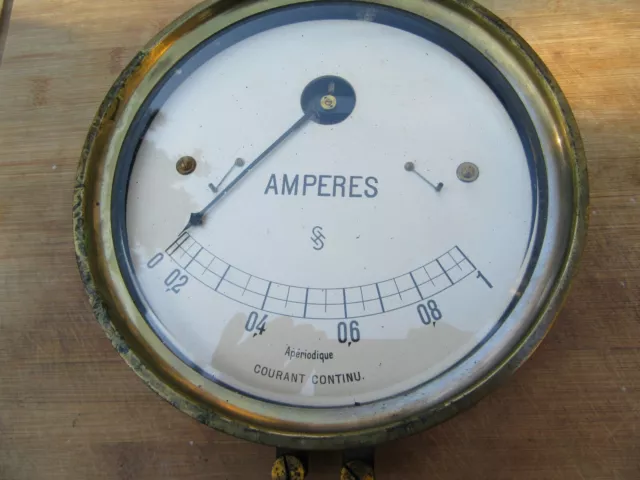 Historisches Messgerät Ampere Meter Siemens Halske Schalttafel Standmotor #4#