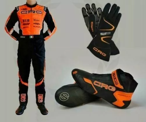 Crg Go Kart Race Suit Cik/Fia Level 2 Approved With Shoes & Gloves