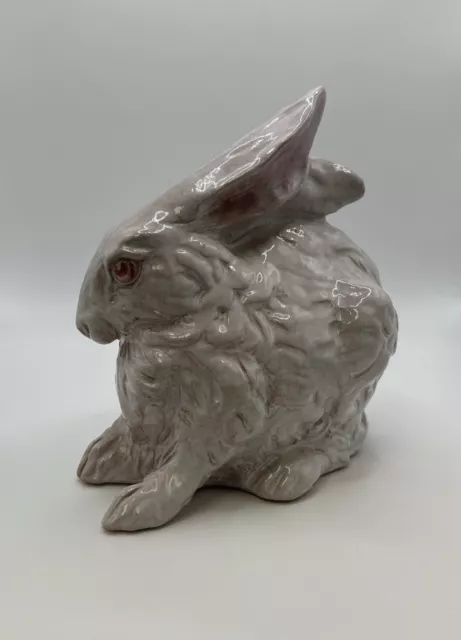 Vintage Mottahedeh Made In Italy Pink Bunny Rabbit Signed Figurine RARE