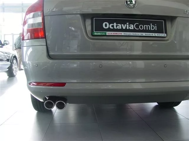 Auspuffblende Endrohr Ulter Sport 2x 70mm abgeschrägt für Skoda Octavia 2 Kombi