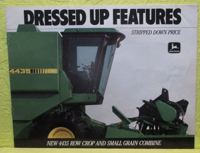 1988 John Deere New 4435 Row Crop & Small Grain Combine Brochure + O'donnell, Tx
