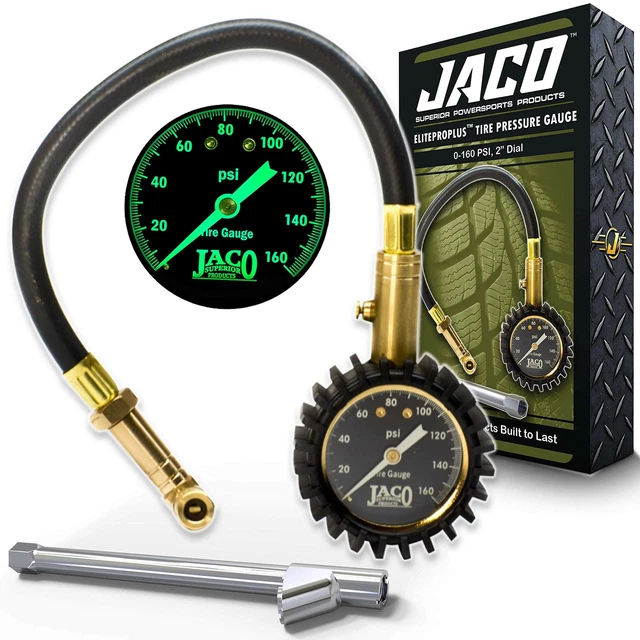 JACO ELITEPROPLUS TIRE Pressure Gauge with Dually Air Chuck 160 PSI