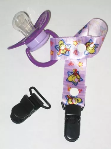 10 Baby Pacifier Badge D Clips Bib Memo Holder Black