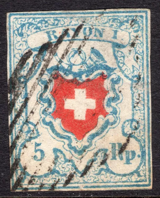 Suiza, Suiza, Suiza, Rayo I, Tipo 35 URO I, 1851, 9II/17II, 650.--!+