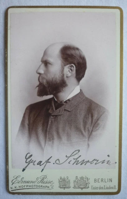 CdV Preussische KRIEGSAKADEMIE BERLIN 1886 - 1889 Graf von Schwerin Edmund Risse