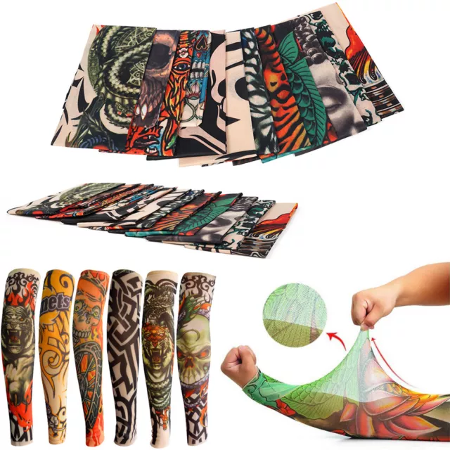 Tattoo Sleeves 20 Designs Mens Women Fake Temporary Tatoo Arm Warmers Sleeve